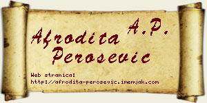 Afrodita Perošević vizit kartica